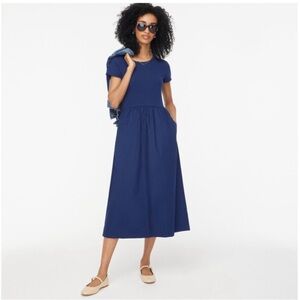 NWT J. Crew Short-sleeve Knit Mixy Dress Navy Blue